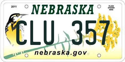 NE license plate CLU357