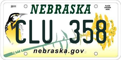 NE license plate CLU358