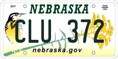 NE license plate CLU372