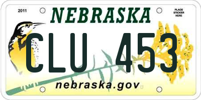 NE license plate CLU453