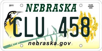 NE license plate CLU458
