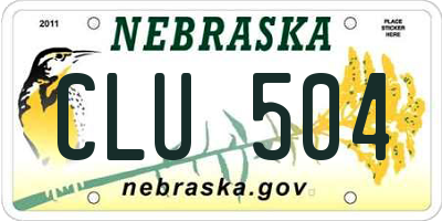 NE license plate CLU504