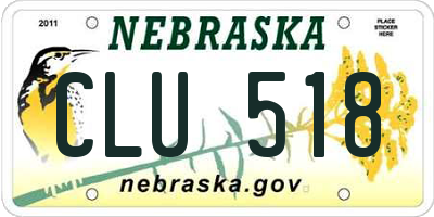 NE license plate CLU518