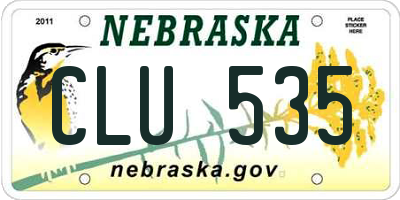NE license plate CLU535