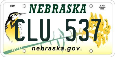 NE license plate CLU537