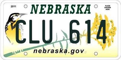 NE license plate CLU614