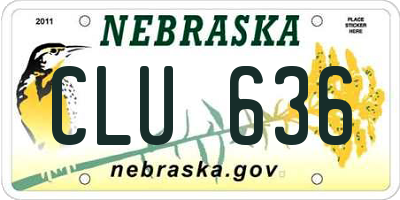 NE license plate CLU636