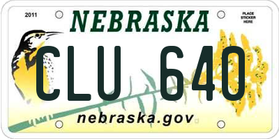 NE license plate CLU640