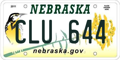 NE license plate CLU644