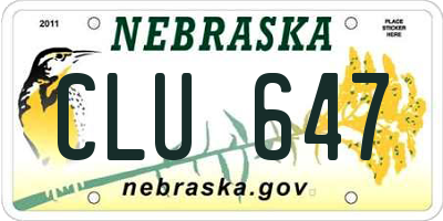 NE license plate CLU647