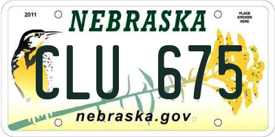 NE license plate CLU675