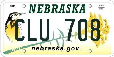 NE license plate CLU708