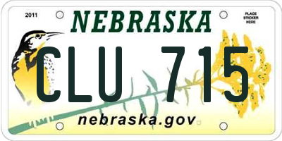 NE license plate CLU715