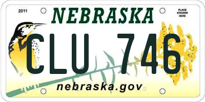 NE license plate CLU746