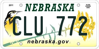 NE license plate CLU772