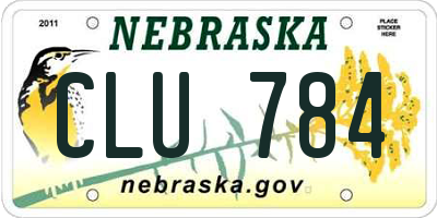 NE license plate CLU784