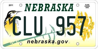 NE license plate CLU957