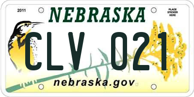 NE license plate CLV021