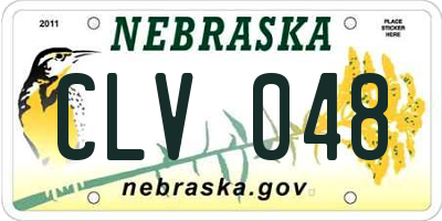NE license plate CLV048