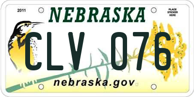 NE license plate CLV076