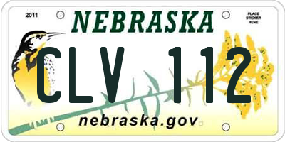 NE license plate CLV112