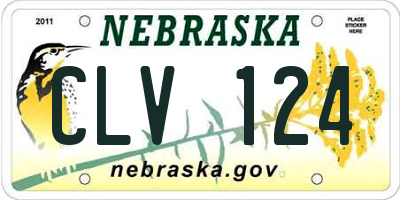 NE license plate CLV124