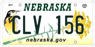 NE license plate CLV156
