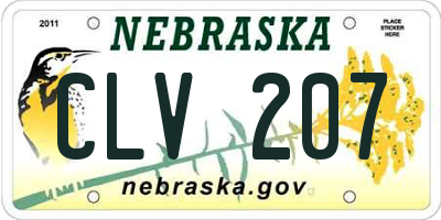 NE license plate CLV207