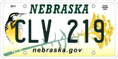 NE license plate CLV219
