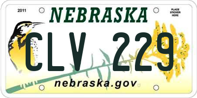 NE license plate CLV229