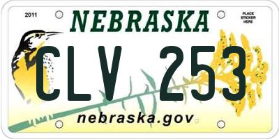 NE license plate CLV253