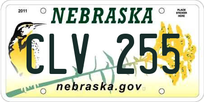 NE license plate CLV255