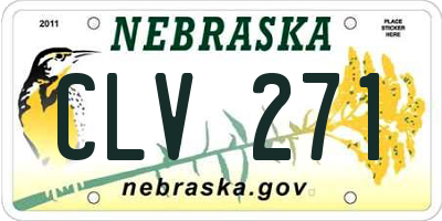 NE license plate CLV271