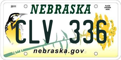 NE license plate CLV336