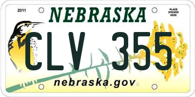 NE license plate CLV355
