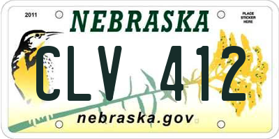 NE license plate CLV412