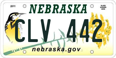 NE license plate CLV442