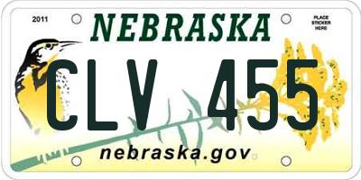 NE license plate CLV455