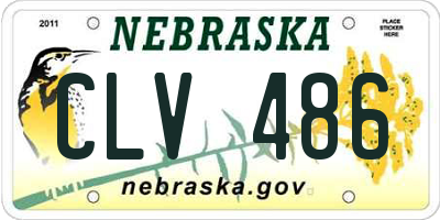 NE license plate CLV486