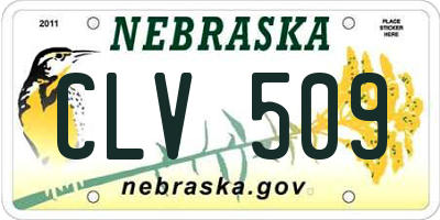 NE license plate CLV509