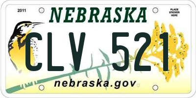 NE license plate CLV521