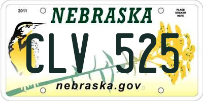 NE license plate CLV525
