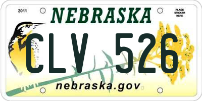 NE license plate CLV526