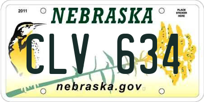 NE license plate CLV634
