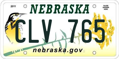 NE license plate CLV765
