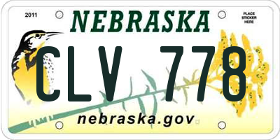 NE license plate CLV778