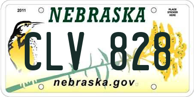 NE license plate CLV828