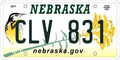 NE license plate CLV831