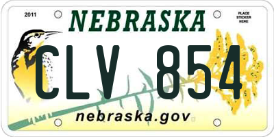 NE license plate CLV854