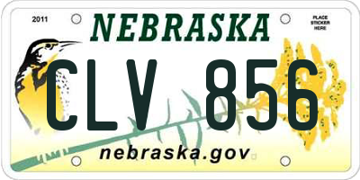 NE license plate CLV856